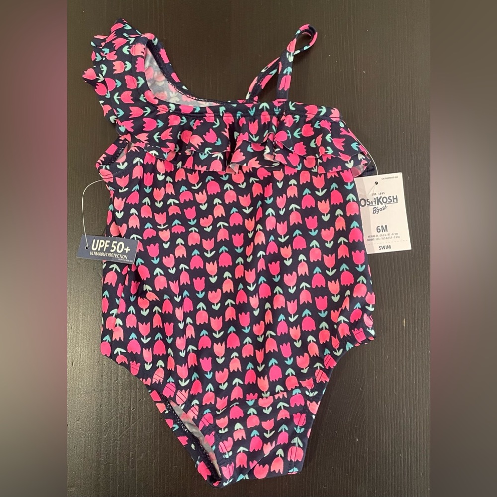 OshKosh B'Gosh *NWT* Floral Swimsuit. Size 6mo